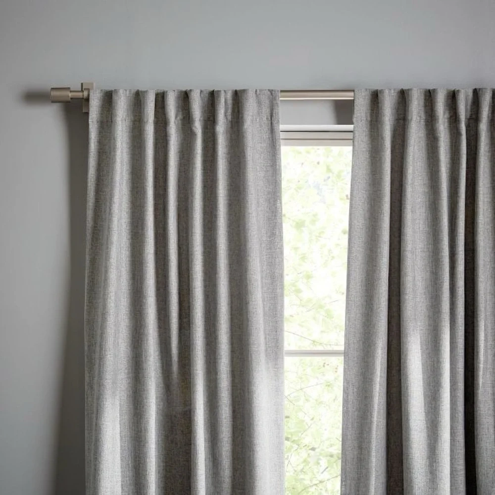 NIB West Elm Crossweave Blackout Curtain in Stone White 48 X 108 Single Panel